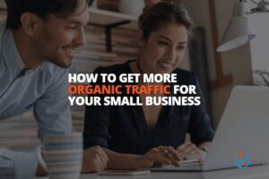 Small business owners looking at their organic traffic