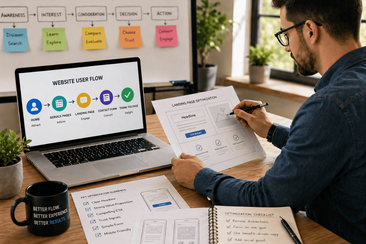 Website User Flow and Landing Page Optimization