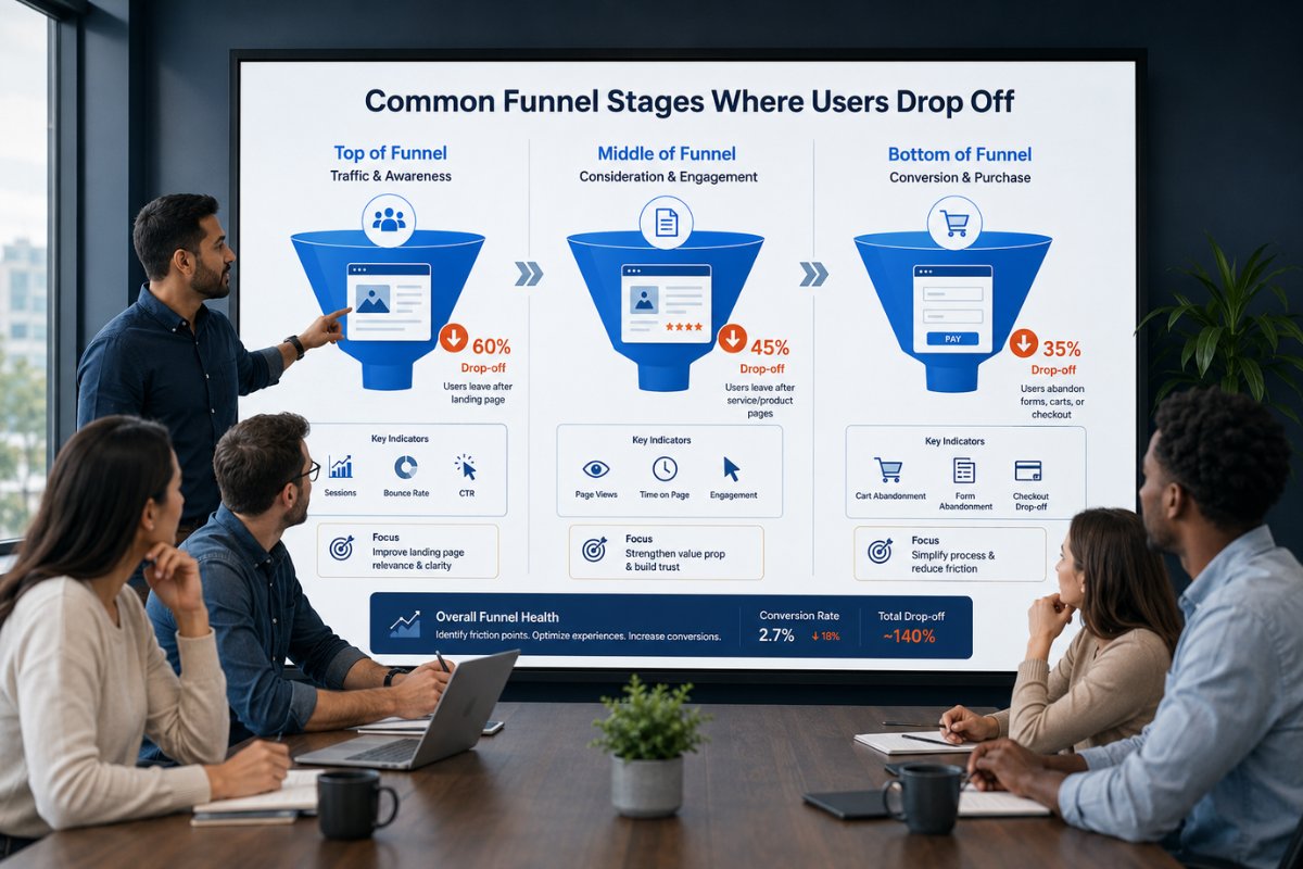 Common Funnel Stages Where Users Drop Off