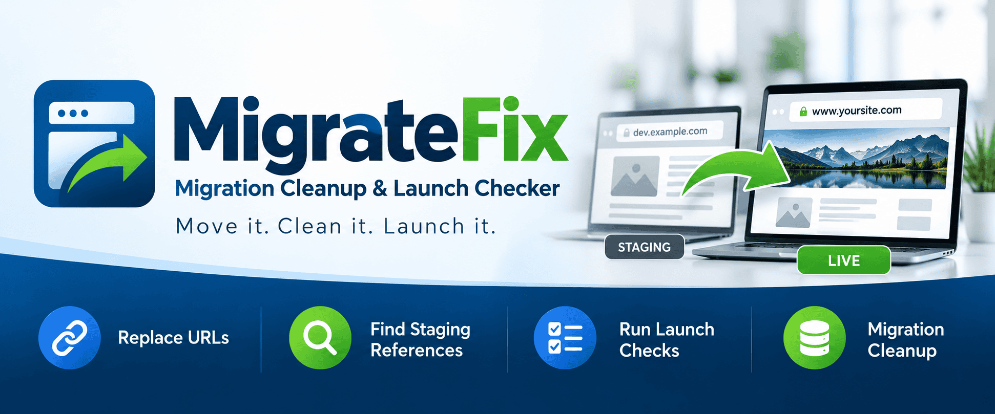 MigrateFix banner MigrateFix: WordPress Migration Cleanup & Launch Checker