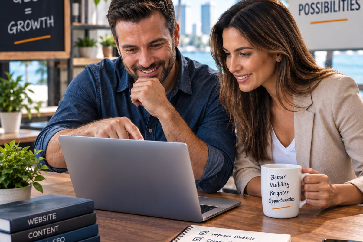 Traditional search results earning a click compared with an AI-generated answer citing trusted sources